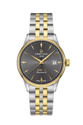 Certina DS-1 Powermatic 80 38 Stainless Steel - Yellow Gold / Grey / Bracelet C029.207.22.081.00