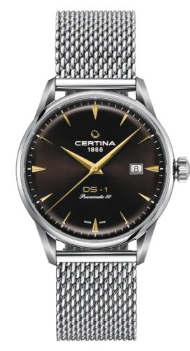 Certina DS-1 Powermatic 80 40 Stainless Steel / Brown / Mesh C029.807.11.291.02
