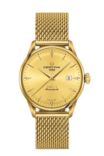 Certina DS-1 Powermatic 80 40 Yellow Gold / Champagne / Mesh C029.807.33.361.00