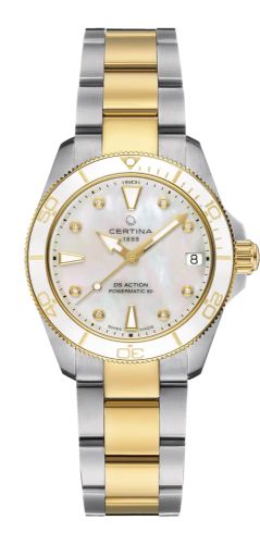 Certina DS Action Lady 34.5 Stainless Steel - Yellow Gold / MOP C032.007.22.116.00
