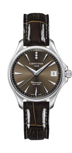 Certina DS Action Diamonds 33.8 Stainless Steel / Brown / Strap C032.051.16.296.00