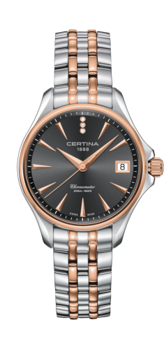 Certina DS Action Diamonds 33.8 Stainless Steel - Rose Gold / Grey C032.051.22.086.00