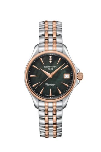 Certina DS Action Diamonds 33.8 Stainless Steel - Rose Gold / Black MOP C032.051.22.126.00