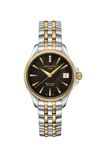 Certina DS Action Diamonds 33.8 Stainless Steel - Yellow Gold / Black MOP C032.051.22.126.01