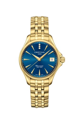 Certina DS Action Diamonds 33.8 Yellow Gold / Blue C032.051.33.046.00