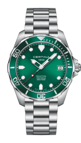 Certina DS Action Diver PreciDrive Stainless Steel / Green / Bracelet C032.410.11.091.00