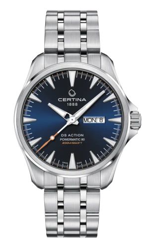 Certina DS Action Powermatic 80 Day-Date Stainless Steel / Blue / Bracelet C032.430.11.041.00