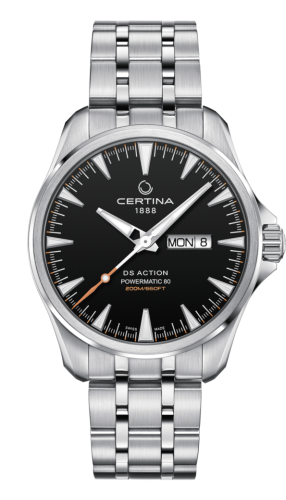 Certina DS Action Powermatic 80 Day-Date Stainless Steel / Black / Bracelet C032.430.11.051.00