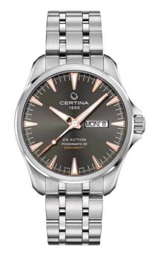 Certina DS Action Powermatic 80 Day-Date Stainless Steel / Grey / Bracelet C032.430.11.081.01