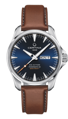 Certina DS Action Powermatic 80 Day-Date Stainless Steel / Blue / Strap C032.430.16.041.00