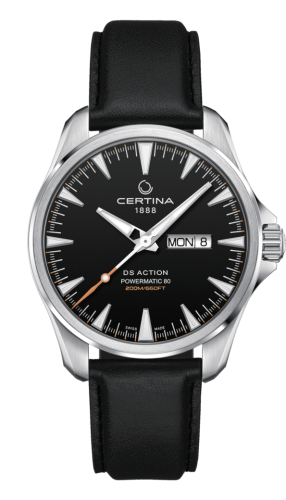 Certina DS Action Powermatic 80 Day-Date Stainless Steel / Black / Leather C032.430.16.051.00