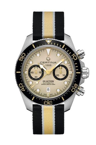 Certina DS Action Diver Chrono Stainless Steel / Sand / NATO C032.827.18.271.00