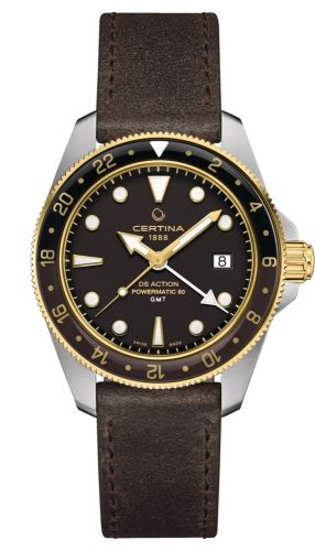 Certina DS Acition GMT Powermatic 80 Stainless Steel - Yellow Gold / Black C032.929.26.051.00