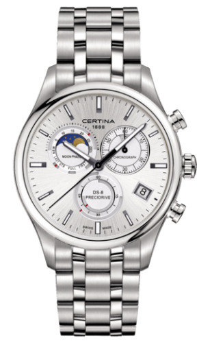 Certina DS-8 Chronograph Moon Phase Stainless Steel / Silver / Bracelet C033.450.11.031.00