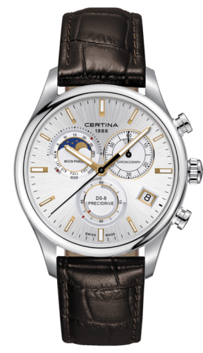Certina DS-8 Chronograph Moon Phase Stainless Steel / Silver / Strap C033.450.16.031.00