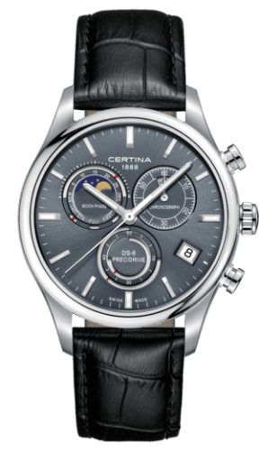 Certina DS-8 Chronograph Moon Phase Stainless Steel / Grey / Strap C033.450.16.351.00