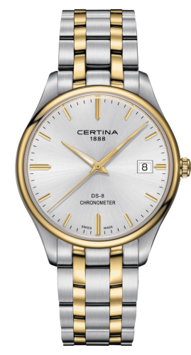 Certina DS-8 Chronometer Stainless Steel / Yellow Gold PVD / Silver C033.451.22.031.00