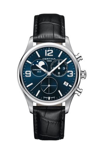 Certina DS-8 Chronograph Moon Phase Stainless Steel / Blue C033.460.16.047.00
