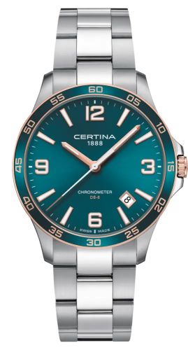Certina DS-8 Chronometer 41.5 Stainless Steel - Rose Gold / Green / Bracelet C033.851.21.097.00