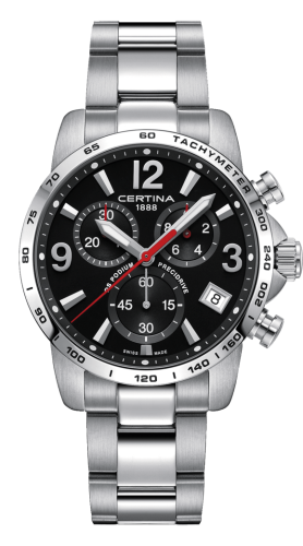 Certina DS Podium Chronograph 1/10 Sec Stainless Steel / Black / Bracelet C034.417.11.057.00