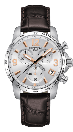 Certina DS Podium Chronograph 1/10 Sec Stainless Steel / Silver / Strap C034.417.16.037.01