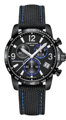 Certina DS Podium Chronograph 1/10 Sec PVD / Black / Strap C034.417.38.057.10