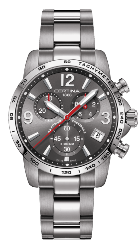 Certina DS Podium Chronograph 1/10 Sec Titanium / Grey / Bracelet C034.417.44.087.00