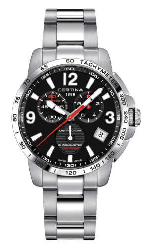 Certina DS Podium Lap Timer Stainless Steel / Black / Bracelet C034.453.11.057.00