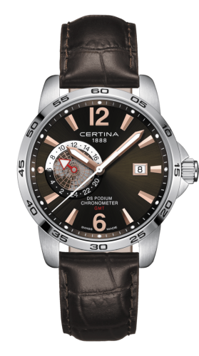 Certina DS Podium GMT Stainless Steel / Brown C034.455.16.087.01