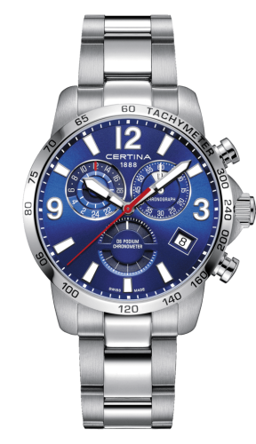 Certina DS Podium Chronograph GMT Stainless Steel / Blue / Bracelet C034.654.11.047.00