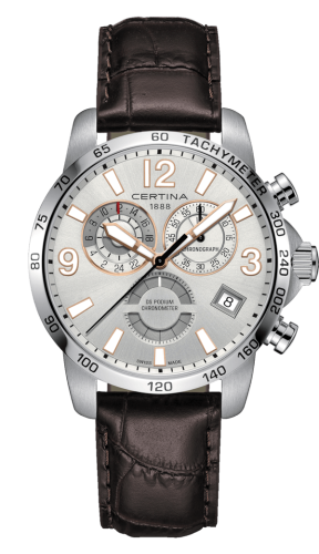 Certina DS Podium Chronograph GMT Stainless Steel / Silver / Strap C034.654.16.037.01