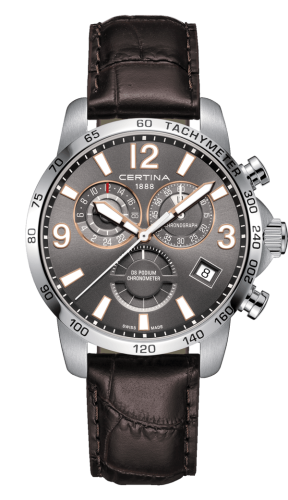 Certina DS Podium Chronograph GMT Stainless Steel / Grey / Strap C034.654.16.087.01