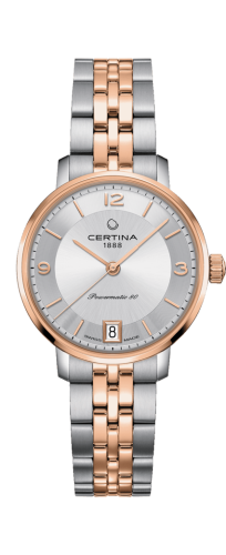 Certina DS Caimano Powermatic 80 Stainless Steel / Rose Gold PVD / Silver / Bracelet C035.207.22.037.01