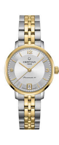 Certina DS Caimano Powermatic 80 Stainless Steel / Yellow Gold PVD / Silver / Bracelet C035.207.22.037.02