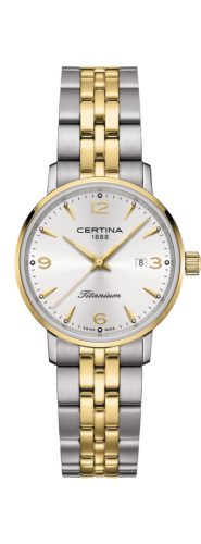 Certina Ds Caimano Lady Titanium - Yellow Gold / Silver / Bracelet C035.210.55.037.02
