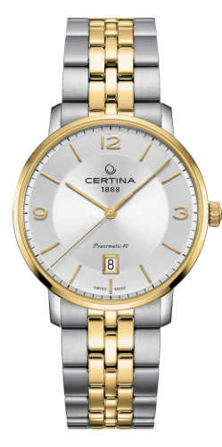 Certina DS Caimano Powermatic 80 Stainless Steel / Yellow Gold PVD / Silver / Bracelet C035.407.22.037.02