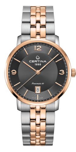 Certina DS Caimano Powermatic 80 Stainless Steel / Rose Gold PVD / Grey / Bracelet C035.407.22.087.01