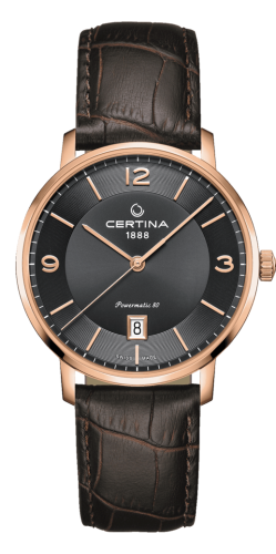 Certina DS Caimano Powermatic 80 Rose Gold PVD / Grey / Strap C035.407.36.087.00