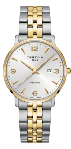 Certina DS Caimano 39 Stainless Steel / Yellow Gold PVD / Silver / Bracelet C035.410.22.037.02