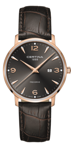 Certina DS Caimano 39 Rose Gold PVD / Grey / Strap C035.410.36.087.00