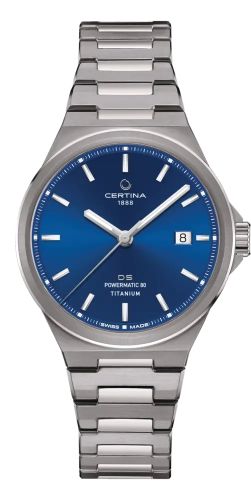 Certina DS-7 Powermatic 80 Titanium / Blue / Bracelet C043.407.44.041.00