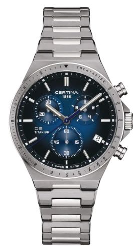 Certina DS-7 Chronograph Titanium / Blue / Bracelet C043.417.44.041.00