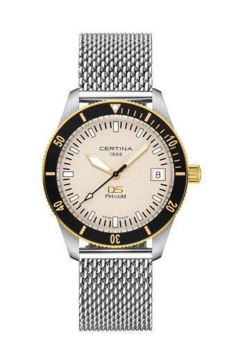 Certina DS PH100M Stainless Steel - Yellow Gold / Silver / Mesh C044.410.21.030.00
