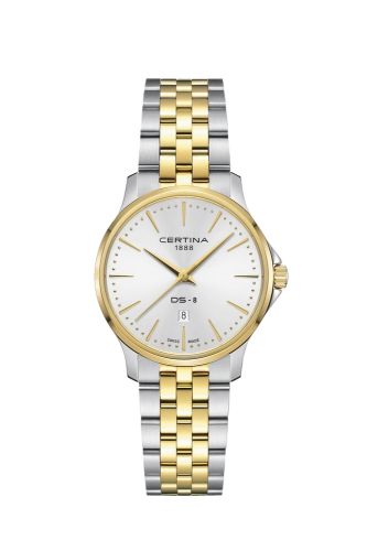 Certina DS-8 Lady Quartz Stainless Steel - Yellow Gold / Silver / Bracelet C045.010.22.031.00