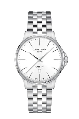 Certina DS-8 Gent Quartz Stainless Steel / White / Bracelet C045.410.11.011.00
