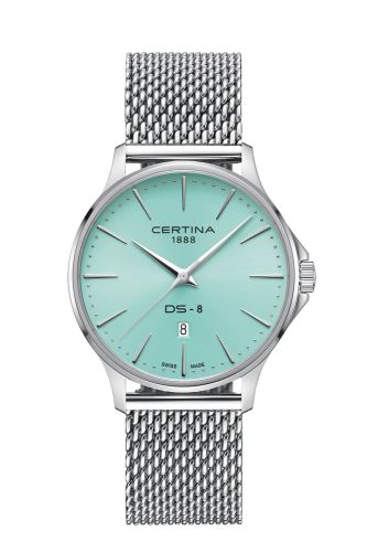 Certina DS-8 Gent Quartz Stainless Steel / Light Blue / Mesh C045.410.11.351.00