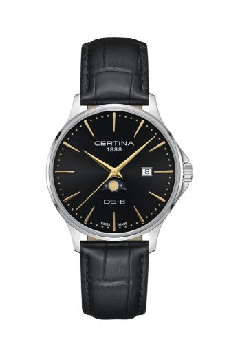 Certina DS-8 Moonphase Gent Quartz Stainless Steel / Black C045.423.16.051.00
