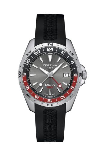 Certina DS-X GMT Stainless Steel / Grey / Rubber C047.452.17.081.01