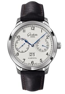 Glashutte Original Senator Observer Stainless Steel / Silver / Calf - Pin 1-00-14-05-02-07