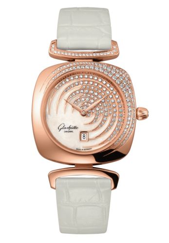 Glashutte Original Pavonina Date Red Gold / Cold Enamel / Alligator - Pin 1-03-01-03-15-01